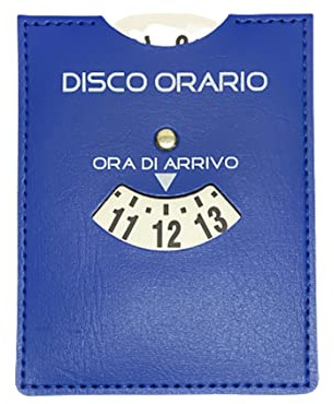 GUTEINTE Disco Orario Parcheggio, Disco Ora di Arrivo 8-20, Disco Orario Europeo Unificato, Chip del Carrello, Similpelle con Rifiniture Cucite, 13 x10cm (Blu)