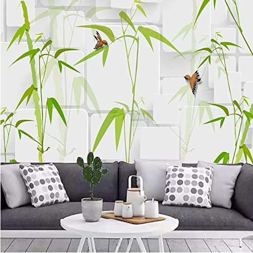 XTSWallpaper Verde Plantas Bambú 200X100Cm Fotomurales Xxl Fotomural Tv Foto Mural Pared 3D Fotomurales Decorativos Papel Tapiz Estéreo 3D Fotomurales 3D Fotomural Vinilo Papel Pintado