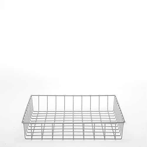 stauraum Drahtkorb Aufbewahrungskorb Metallkorb Organizer Küche Kühlschrank Gefrierschrank Bad Vorratsraum – Korb für Schrank, Speisekammer, Wohnmobil, Garage – robust, silbergrau (XS–XL)
