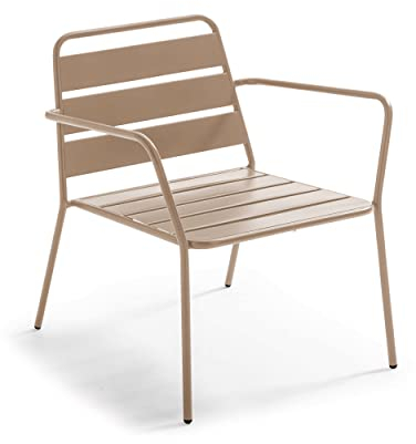 Oviala Gartensessel, niedrig, Metall, Taupe – Palavas