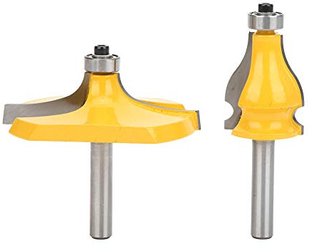2 Stück Fräser 8 mm Schaft Handlauf und Tischkanten-Fräser-Set Holzbearbeitungsfräser mit Lager, Fräser, Fräser