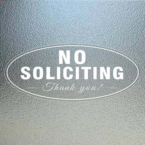 EVQ No Soliciting Window Sticker Self-Adhesive Sign 7 x 3 Inch 5 Pack