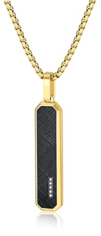 GAVU Collier Chaîne Plaqué Or Pendentif Plaque d'Identité Homme 55cm