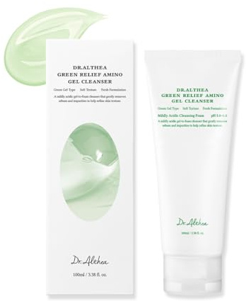 Dr.Althea Green Relief Amino Gel Cleanser, 100 ml, Koreansk hudvård | Lätt och återfuktande sminkborttagare, daglig ansiktstvätt med hyaluronsyra för alla hudtyper