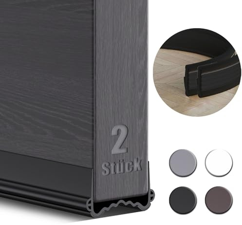 XAOCED 2 Stück Türdichtung Zugluftstopper für Türen 100cm, Schallschutz Türdichtung Unten Selbstklebend, Besser Geeignet für Türen Im Haus (Leicht zu installieren/Fällt Nicht Ab) (Schwarz)