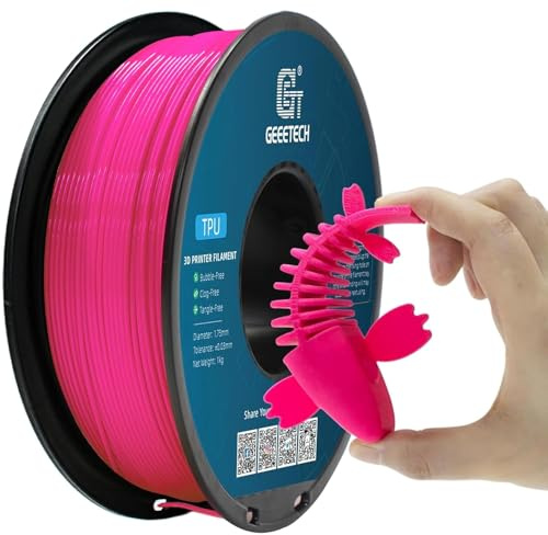 GEEETECH TPU filament 1,75mm Neu Pink, Flexible 3D Drucker Filament 1kg 1 Spool