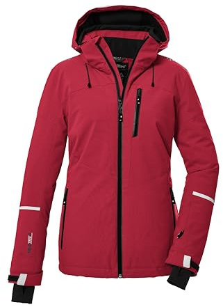 killtec Mujer Chaqueta de esquí/chaqueta funcional con capucha con cremallera y protección contra la nieve KSW 81 WMN SKI JCKT, modern red, 36, 39746-000