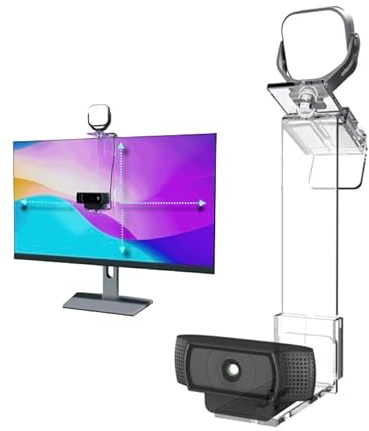 PlexiCam Road Warrior Pro V2 | Center Screen/Middle Screen Webcam Mount | Position Any Webcam Anywhere on Any Screen from Laptops to 32 Screens | Tripod gooseneck Alternative w/LED Light