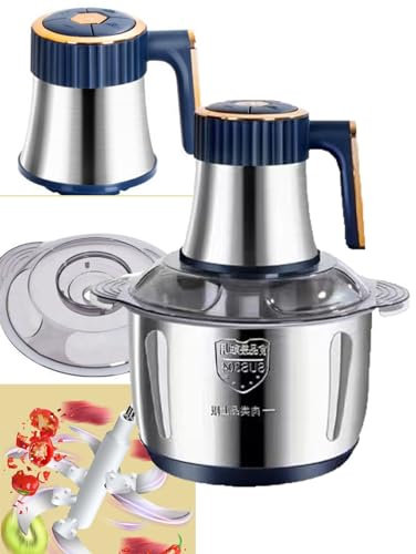 WhAeoy Stainless Steel Meat Grinder(Capacity:5L),Electric Food Chopper,5 Levels Adjustable + Safety Switch, 500W Food Processor,for Meat Vegetables Fruits And Nuts,Jasper