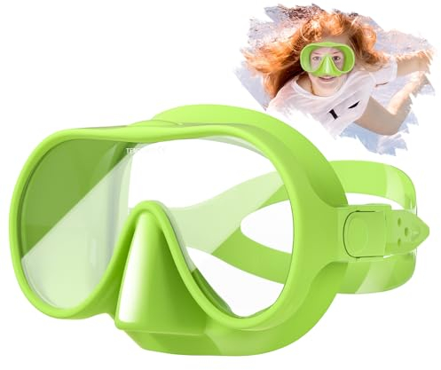 Tyuodna Schnorchelset Erwachsene,Taucherbrille mit Schnorchel,übergroßen Linse 180° Weitwinkel Anti-Fog Snorkeling Set,Macaron-Farben Taucherbrillen für Schnorcheln,Tauchen (Grün)