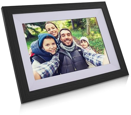 InLine digitaler WiFi Bilderrahmen WiFrame 2 mit 10,1 Zoll Touchscreen, 1920x1200 IPS, Frameo App, DREI Wechselrahmen, weiß, 55821H