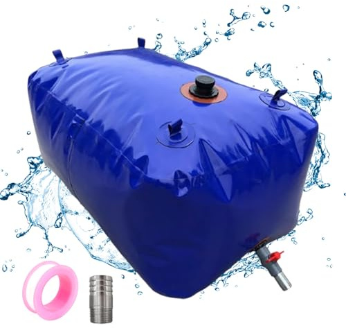 Wasser Behälter, Bewässerungssack, Wassersack Camping mit Tragegriff, Faltbare Regentonne for Notwasser, Wohnmobil, Bewässerung, Blau, 1000L