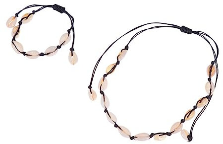 GALPADA Schwarzes Muschel-handgemachtes-armband Boho Muschel-perlen-armband Strand-armreif Kettenarmband Handgestricktes-armband Damen-accessoire