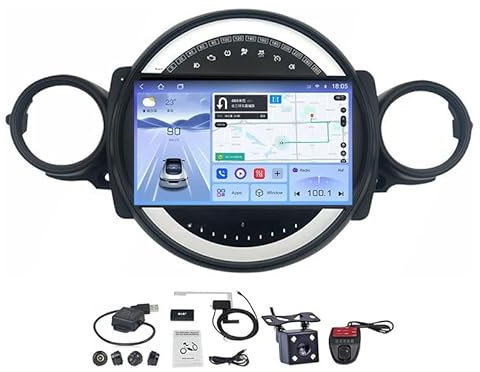 ZCBZBy Doble Din Pantalla táctil de 9 pulgadas Radio estéreo para automóvil Navegación GPS para B-MW MINI R56 R60 2007-2015 Radio con multimedia BT WiFi Mirror Link 4G Soporte de navegación Control de