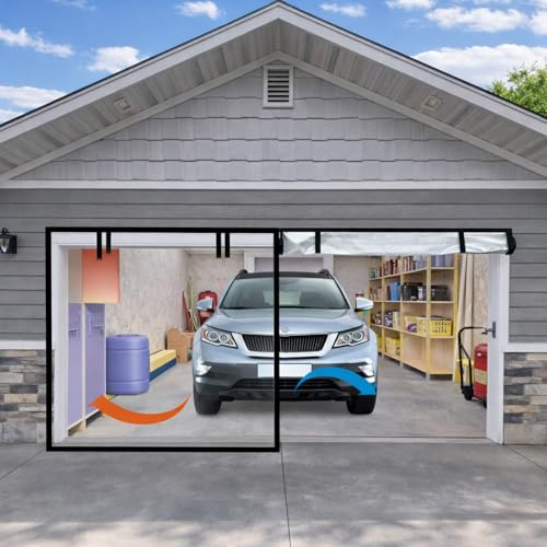 Mindsoft Garage Door Screen Magnetic Garage Insulated Door Panels, 8x7 ft