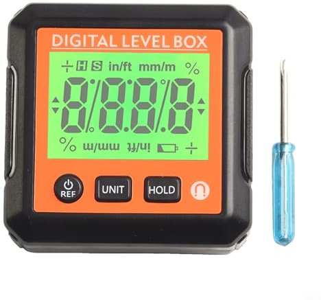 HpLive Digitale wasserwaage, Nivelliergerät elektronischer Neigungsmesser mit Magnetfuß für Holzarbeiten, Bau, Dekoration, DIY(A)