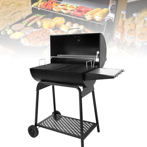 Stand-BBQ-Grill Mit Thermometer, Barbeque-Grill, Tragbarer Eintopfofen, Kochgrill, Holzkohlegrill Im Freien, BBQ-Ofen Für Zuhause, Garten, Camping, Terrasse