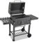 Jaxguom Barbecue a carbonella BBQ XXL Smoker con coperchio, ciotola per carbone regolabile in altezza, carrello per barbecue, forno per affumicatura, manico in acciaio inox, termometro, prese d'aria