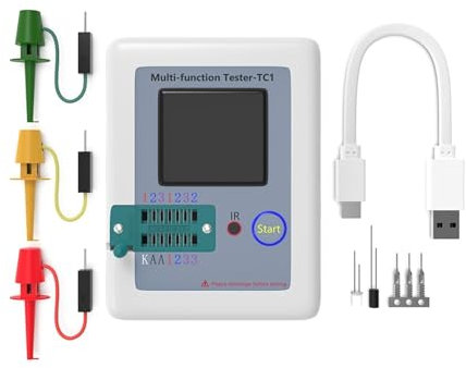 Multimetre Capacimetre, Testeur de condensateur ESR LCR Capacité Ohmmètre LCR-T7 LCR-TC1 GM328A Testeur de transistor Multimètre Testeur électrique MOS/PNP/NPN,Outils de test(LCR-TC1)