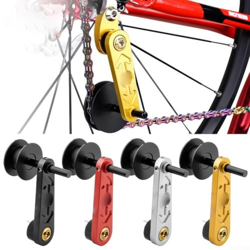Tensor de cadena de una sola velocidad de 76.2x41.7mm, tensor de cadena de bicicleta de aleación de aluminio CNC para bicicletas de montaña (negro)