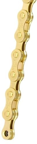 DONGLING Fahrradkette MTB-Kette, Rennrad, 1 Gang, 8, 9, 10, 11 S, Variable Geschwindigkeitskette, vergoldet, galvanisch beschichtet, rostfrei, 116 Glieder Fahrrad Kette(1-Speed Gold)
