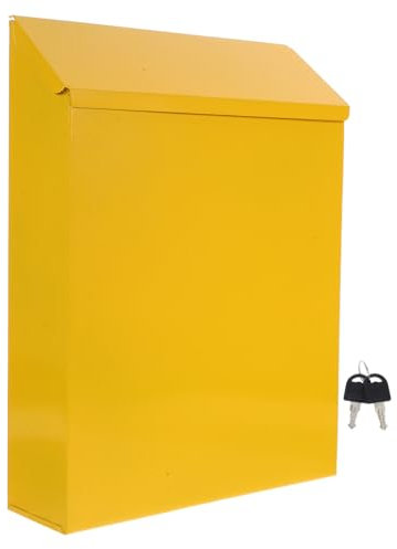 SOIMISS Boîte aux Lettres Créative en Fer Jaune Style Européen Boîte à Suggestions Originale pour Extérieur Design Unique et Fonctionnel
