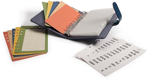Leuchtturm 373378 Travel Money Ringbinder - A6 Sammelalbum inkl. 5 Zipp-Hüllen, für Reisegeld - Oslo Midnight, blau