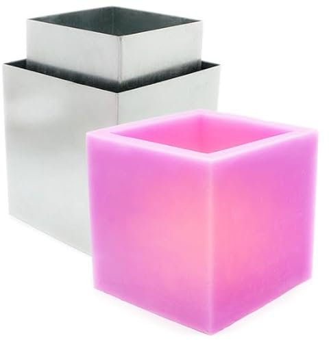 Moule métallique carré double 15 x 15 cm | Durable et facile à utiliser pour créer des fanaux maison lumineux | Comprend des trucs et astuces
