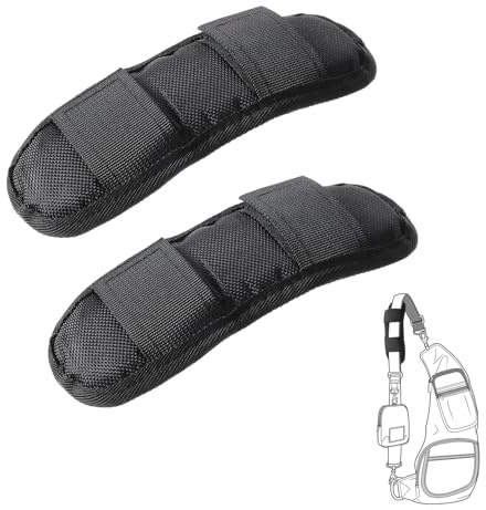 Extra Thick Shoulder Strap Pads - 2 Pcs Black Removable Cushioned Support for Bags, Backpacks, Luggage, Guitar & Duffle Bags – Universal Replacement for Comfortable Carrying