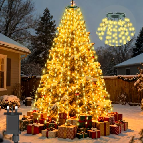 Lincentra Christmas Tree Lights,3m*16 Lines 480 LED Christmas String Lights with 8 Light Modes,Warm White Fairy Lights Mains Powered, IP44 Waterproof Decoration Fairy Lights for Xmas Holiday Decor