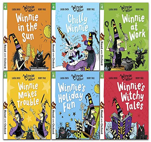 Read With Oxford: Winnie and Wilbur 6 Books Collection Set Level Stage 4 (Age 5 - 6) (Winnie's Holiday Fun, Winnie Makes Trouble, Chilly Winnie, Winnie's Witchy Tales, Winnie in the Sun and More)