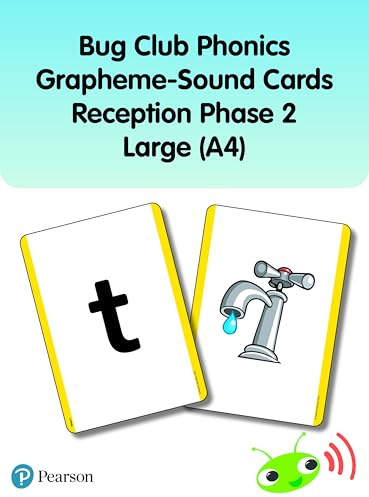 Bug Club Phonics Grapheme-Sound Cards Reception Phase 2 Large (A4) (Phonics Bug)