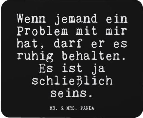 Mr. & Mrs. Panda Mauspad Wenn jemand EIN Problem... - Geschenk, Spruch, Weisheiten, Einzigartiges Mauspad, Weisheit, Zitate, Mousepad, lustige