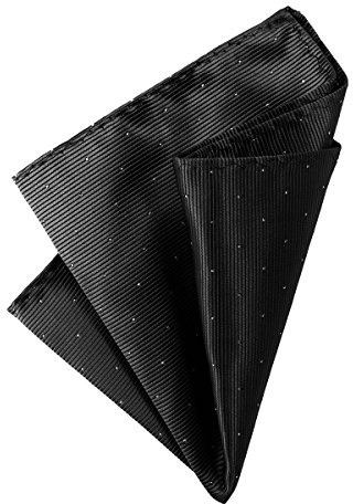 DonDon Herren Hanky 25 x 25 cm edles Einstecktuch für feierliche und besondere Anlässe mit silbernen Punkten