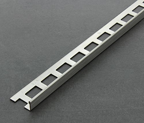Fliesenschiene, Fliesenprofil, Winkelprofil, Edelstahl (V2A) gebürstet, Länge 2,50 m 11 mm Höhe 1 Stück