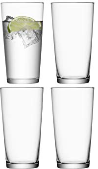 LSA International Gio GI19 Vaso de zumo, tamaño grande, 320 ml, 4 unidades, transparente