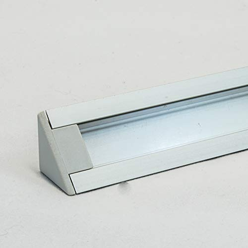 LEDsikon® LED Aluminium Eckprofil Set TRIO 10mm (2m) eloxiert inkl. Blende (klar/transparent), inkl. 2 Endkappen für LED-Streifen/indirekte Beleuchtung LK#522077