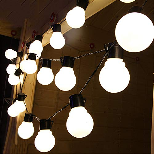 20 LED / 6 Meter Solar Lichterkette Glühbirnen Matt Deko Warm-Weiß Solarbetrieben zum Schmücken Deko Party Licht Beleuchtung