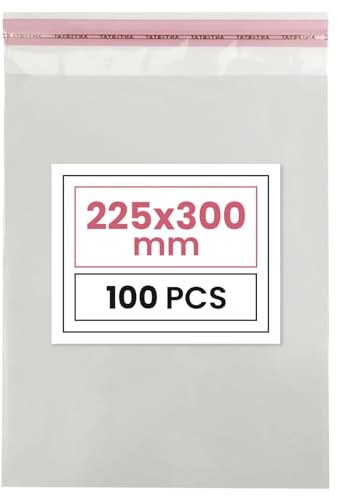 Netuno 100 PP Cellophantüten selbstklebend 22,5x30 cm klar und reißfest | Durchsichtige Folienbeutel & Polybeutel mit Peel-&-Seal-Klappe – für Grußkarten, Postkarten, Fotos, Schmuck & Deko