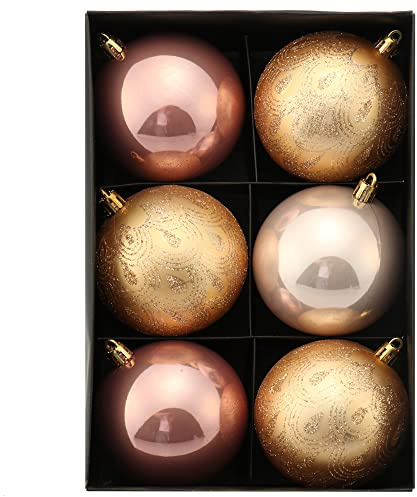 com-four® 6X Weihnachtskugel, Christbaumkugeln aus bruchsicherem | Baumschmuck für den Christbaum - Christbaumschmuck Ø 8 cm