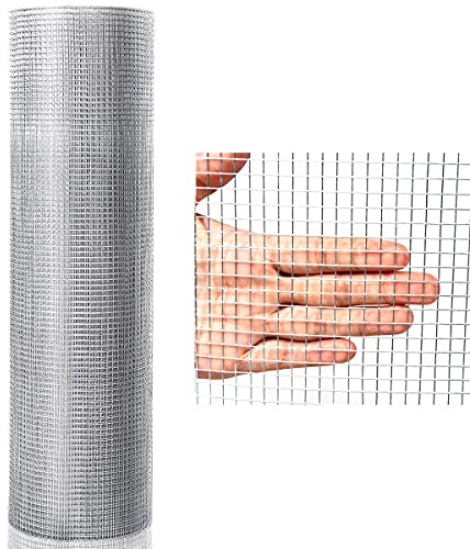 GOPLUS Volierendraht, Wühlmausgitter aus Eisen, Maulwurfgitter, 7x7mm, Verzinkt und Galvanisiert, Gartenzaun für Hase Wühlmaus Vogel & andere Kleintiere (0,9 m × 15 m)