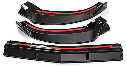 LYBH W205 Frontspoiler, 3 Stücke W205 Auto Frontlippe Kinn Stoßfänger Lippe Spoiler Splitter Body Kit Für Mercedes Für Benz C-Klasse W205 C250 C300 C350 2015-2018,Gloss Black