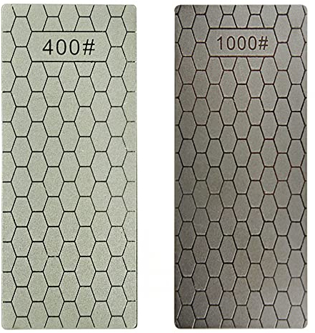 CENPEK 2Pcs Diamond Sharpening Stone Diamond Plate Honing Stone Diamond Professional Bench Stone For Kitchen Sharpening Dull Blunt Or Tired Edges-5.9 x 2.48In
