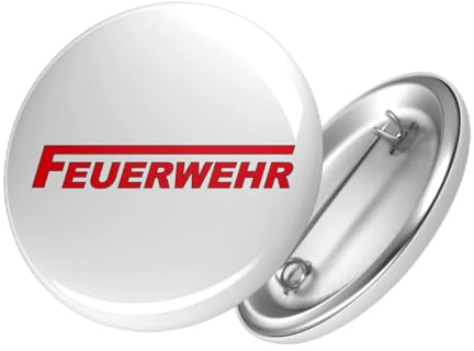 Huuraa Ansteckbutton Feuerwehr Geschenk Größe 59mm Feuerwehr Accessoire