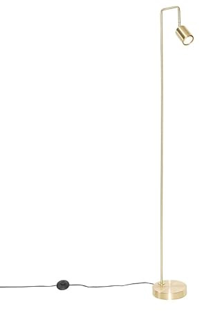 Qazqa Modern Stehleuchte, Stehlampe - Java - Gold, max. 35W, Geeignet für LED, 145cm, Ideal als Wohnzimmerlampe