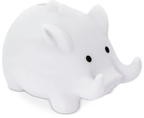 Hucha portamoviles Cerdito de PVC con Suave Cuerpo en Vivos Colores. Huchas Originales pequeña Infantiles con tapón. Hucha Viaje Ligera y Resistente. (Blanco)