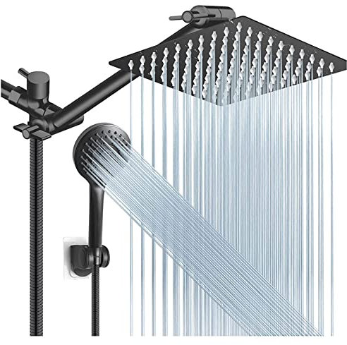 Ksunun Duschsystem,Duschgarnitur Mit Regendusche,Regendusche DuschsäUle Aus Edelstahl,üBerkopfbrauseset,Duschset Duschgarnitur Mit Handbrause Und Schlauch,Dusche Regendusche Set(Kopfbrause 20cm)