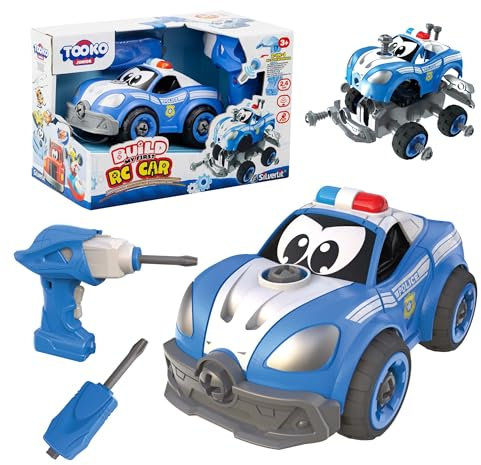 SILVERLIT TOOKO - Baue Mein RC-Polizeiauto- Funkferngesteuertes Polizeiauto zum Bauen (+22 Teile) und Steuern - Ab 3 Jahren