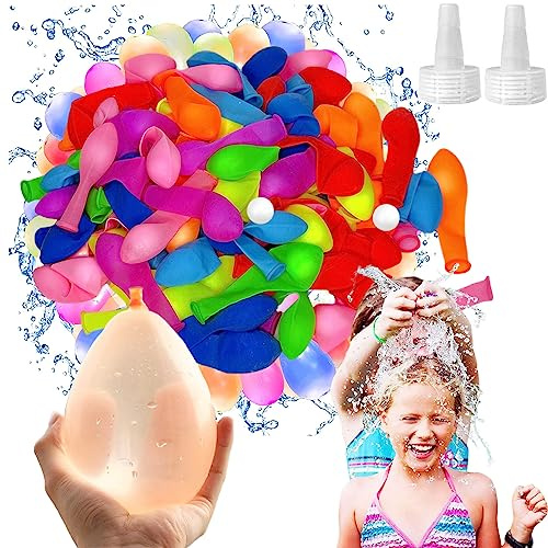 200 Stück selbstdichtende Wasserbomben Wasserballons mit Schlauchtülle für Kinder und Erwachsene, Latex-Luftballons, biologisch abbaubare Luftballons, Wasserbomben-Ballon für Kinder, Sommer, Strand