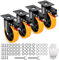 VEVOR Möbelrollen 4er-Set Lenkrollen PVC φ127mm Laufrollen 816kg Tragfähigkeit Transportrollen mit A/B-Bremsen Kastenrollen 360° Drehbar Schwerlastrollen für Häusern Büros Studios Fabriken
